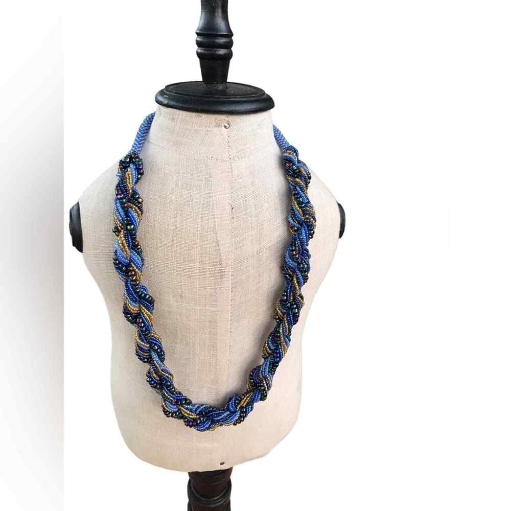 Himalayan Gems Beaded Beads Multi Strand Twisted Bead Necklace 25.5in long